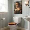 Funny Stinky Face Bathroom Canvas Wall Art Vintage Humor Fun Mona Lisa Bad Smell Aesthetics Painting Picture Wall Decor Da Vinci Poster Print Artwork for Toilet Washroom Home Decoration