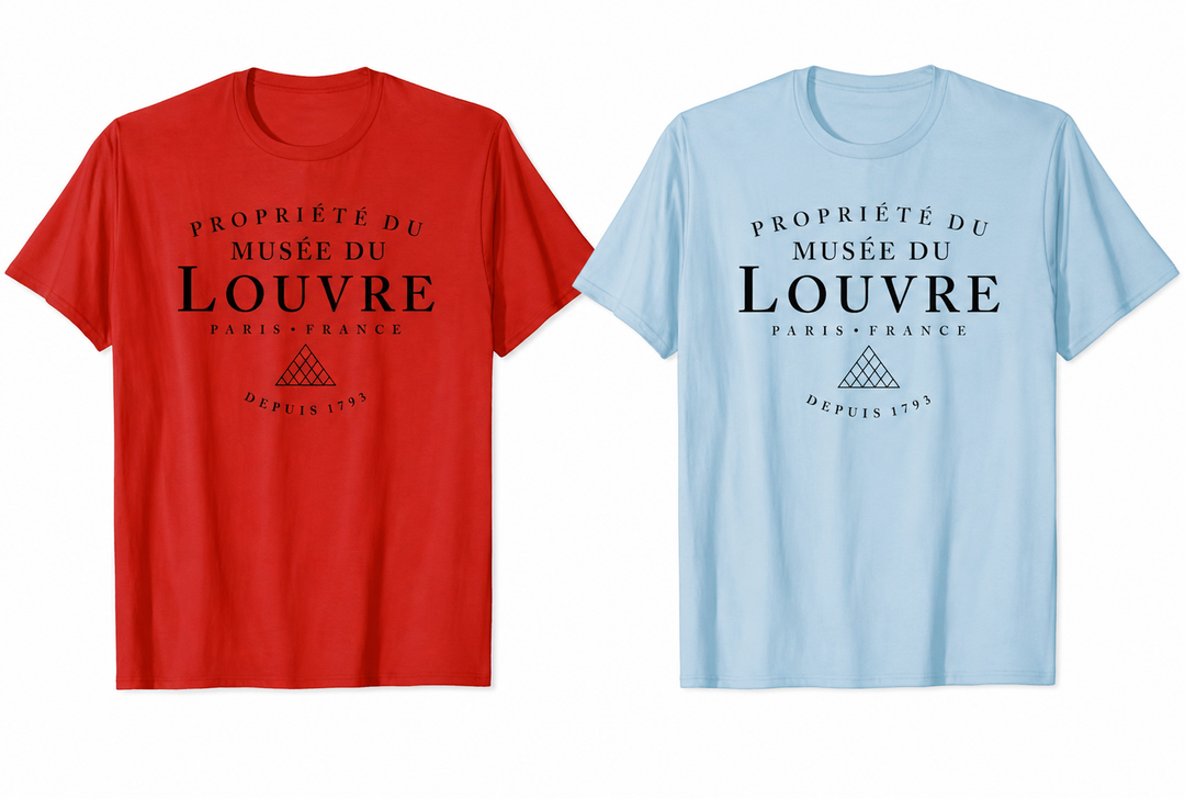 Property of Louvre Museum Since 1793 T-Shirt (Baby Blue - Medium) (Red - Large)
