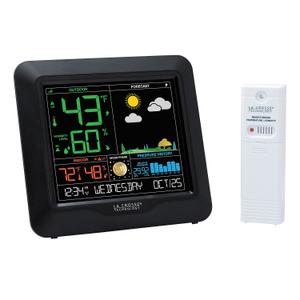 La Crosse Technology Color Forecast Station - Large Display, Temperature/Humidity Alerts, Seasonal Scenes - Indoor/Outdoor Monitoring, HI/LO Records, Barometric Pressure - Atomic Time, DST Updates (12.30 L x 2.00 W x 10.65 H)