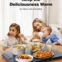 Food Warming Mat, iTRUSOU Electric Warming Tray Full Surface Heating to Keep Food Warm or Thawing, Versatile Food Warmer with 3 Temperature Setting for Parties Buffets Gatherings Holidays Daily Use (18.5*12.8inch-110V, Dark Blue)