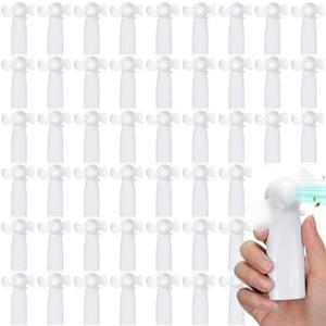 Rossesay 48 Pcs Mini Portable Electric Fan Bulk Powerful Personal Handheld Fan for Wedding Favors Summer Music Festival Travel Camping, Battery Not Include(White)