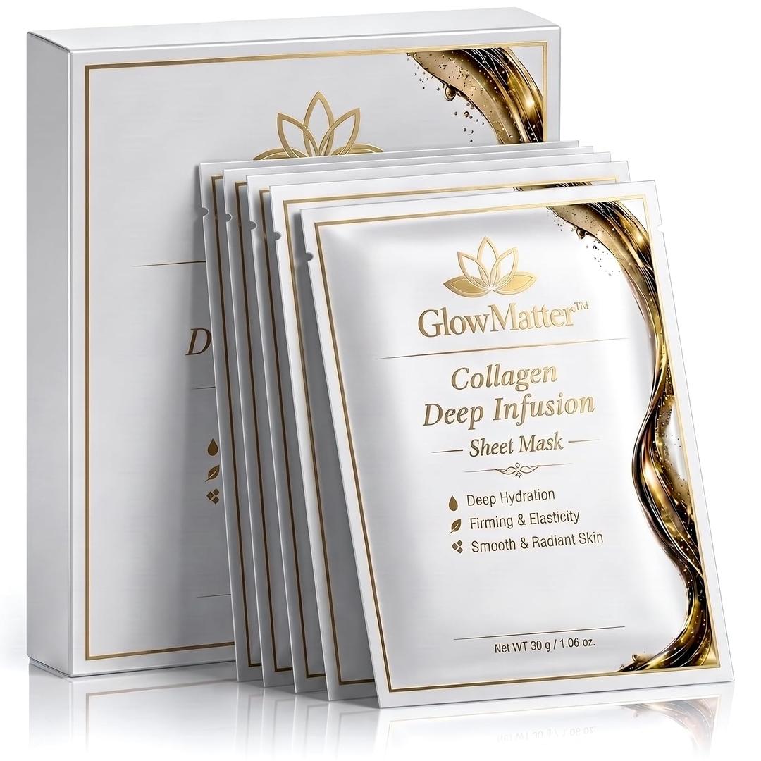 Bio Collagen Face Mask, Korean Skin Care for Women | 30g x 5ea
Overnight Hydrogel Treatment for Glass Skin, Pore Minimizing & Firming Wrinkle Care with Hyaluronic Acid & Peptides