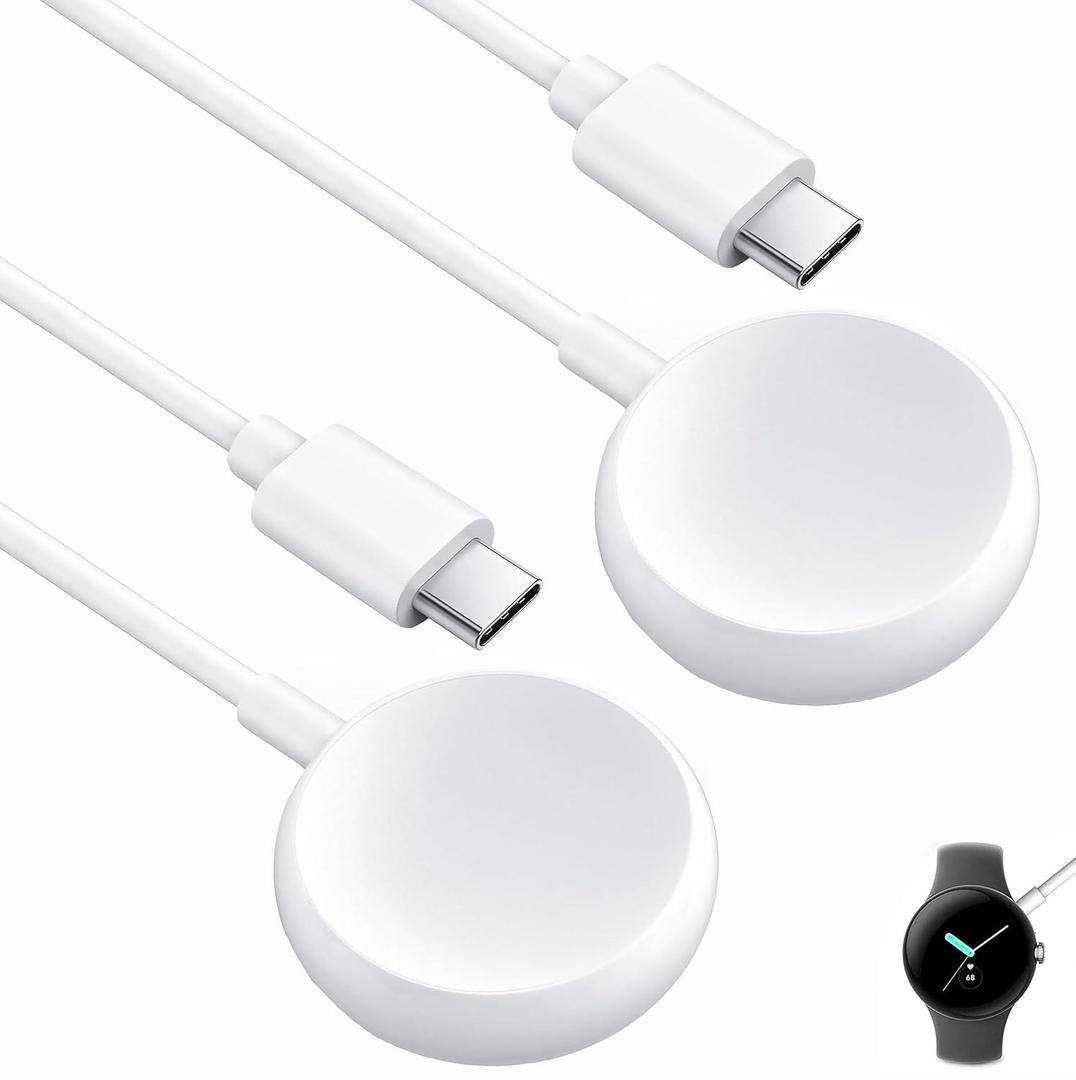 2PCS USB C Watch Charger Cable for Google Pixel-Watch, Magnetic Replacement Charging Cable Cord Stand for Google Pixel Smartwatch, 3.3FT
