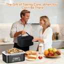 Cordless Electric Lunch Box with Ice Crystal Box, 6.3 Cups Heated Lunch Box for Men with 20000mAh Battery Powered & Scheduled Heating, Portable Rechargeable Food Warmer with Utensil Set