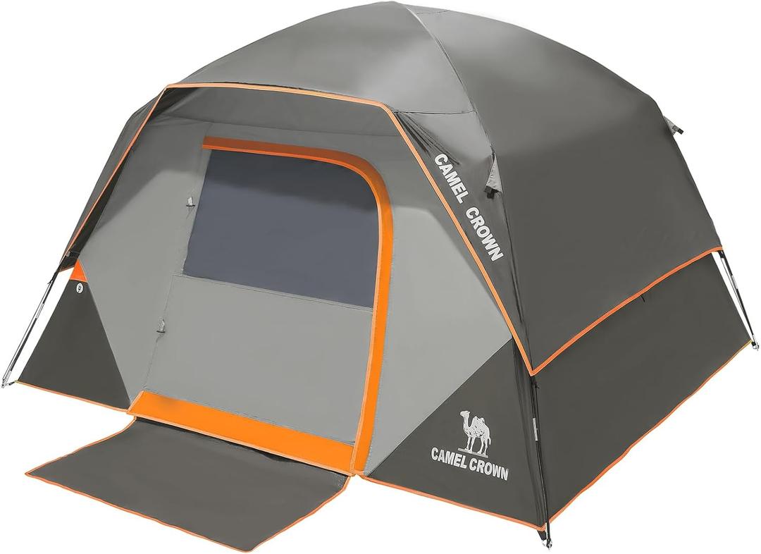 CAMEL CROWN Tents for Camping 4/6 Person Tent Waterproof Easy Setup Backpacking Tents (4 Person, Carbon Grey)