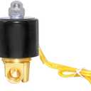 Beduan Brass Electric Solenoid Valve, 1/4" 24V Air Valve Normally Colsed for Water Air Gas Fuel Oil
