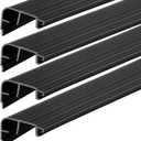 Pangda 4 Pcs 36 L Fixed Vinyl Sill Cap 1-1/4 Inches High Exterior Door Threshold Seal Replacement for Residential Door Trim-to-fit Fixed Vinyl Sill for Residential Entry Waterproof(Black)