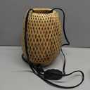 Rattan Table Lamp, Stepless Dimmable Small Beside Lamp, Vintage Wicker Wooden Nightstand Boho Bamboo Woven End Table Lamps for Bedroom Living Room Desk Kids Room, 2700K T45 LED Bulb Included