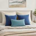 MIULEE Navy Blue Couch Pillow Covers 20x20 Inch, Set of 2 Soft Chenille Decorative Square Throw Pillow Covers Farmhouse for Sofa Living Room Bed