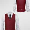 BABEYOND Men's Suit Vest Slim Fit Waistcoat Business Dress Vests for Suit Tuxedo (L)