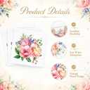 Maxdot 100 Pcs Pink Floral Plates and Napkins Bridal Shower Decorations, normal