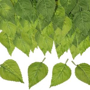 Xthrotsenk 50 pcs Artificial Green Leaves Bulk Greenery Leave Fake Sunflower Leaves Plant Jungle Leave Decorations for DIY Wedding Bouquets Wreaths Decor