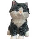 Gray Tabby Cat Stuffed Animals, Microwavable Stuffed Animal Adorable Fluffy Cat Plush for Warmth & Comfort, Heatable & Coolable Lavender Scent Cat Toys, Cute Soft Plushies Cat Gifts for Kids & Adults