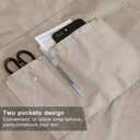 Crossback Apron with Pockets x2,Split Apron with Adjustable Straps,M-XXL (Beige)
