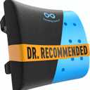 Everlasting Comfort Lumbar Support Pillow for Office Chair - Memory Foam Back Cushion for Car Seat - Promotes Better Posture, Back Pain Relief - Ideal Gaming and Desk Chairs Work and Home Essentials (B. Black Cooling)