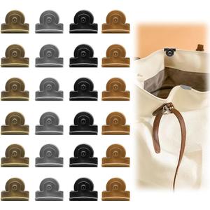 24 Pairs Seamless Magnetic Snaps for Purses and Totes, Ideal for Bags Clothing Sewing and Craft Projects, Metal Closures in Gold Silver Gunmetal Copper (4 Colors)