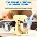 Flour Funnel for Kitchen Aid Mixer, Silicone Flour Funnel Foldable Kitchen Funnels Stand Mixer Attachment, Fits Kitchen Aid Artisan Ksm150 5-Quart Tilt-Head Stand Mixer, Easy-Pour & Mess Free - Blue