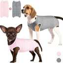 Due Felice Dog Surgery Suit Female Spay Recovery Suit for Small Dogs Surgical Suits 2 Packs After Spayed Neuter Body Suits, S