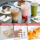 Ginkgo 100 Pack - 16 oz Clear Plastic Cups with Lids and Straws, Leak-Proof & Sturdy, Disposable Iced Coffee Cups for Smoothie, Cold Drinks