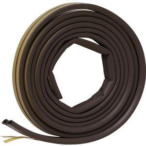 Frost King P D-Section Rubber Self-Stick Weatherseal Tape, 5/16" W, 1/4" T, 17 ft L, Brown