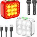 Bike Lights Front and Back Rechargeable USB-C, Waterproof Bike Headlight and Tail Light Set, 6x6 Modes, 60 Hrs Runtime, White + Red