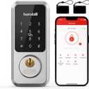 Smart Front Door Locks Deadbolt: Hornbill Keyless Entry Door Lock, Electronic Digital Door Lock with Keypad, Bluetooth Smart Deadbolt App Control, Auto Lock for Homes and Hotel (Silver)
