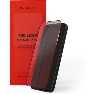 BodyGuardz Red Light Converter Screen Protector – Passive Red Light Therapy for Face - Better Sleep, Healthier Skin, Reduce Eye Strain – 9H Tempered Glass, Easy Install (for iPhone 16 Pro Max - 6.9 inch)