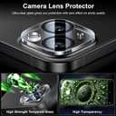 Esanik [2+2 Pack for iPhone 15 Tempered Glass Screen Protector & Camera Lens Cover - Military-Grade 9H Hardness, HD Clear, Anti-Scratch, Flawless Fit Tray