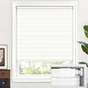 LazBlinds Cordless Cellular Shades, No Tools No Drill Light Filtering Honeycomb Shades Pleated Blinds for Windows, 33.5'' W x 48'' H, White