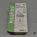 haakaa Gen.3 Natural Glass Baby Bottle 4.2oz/120ml - Wide Neck Anti-Colic Slow Flow Nipple for 0M+ Breastfed Baby, Newborn Registry Essentials,BPA-Free - 1 PK (Grey)