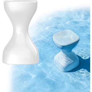 26" Pool Stools for Underwater, Pre-Weighted Pool Bar Stool Prevents Floating, Easy Assembly Non-Float Submersible Seats, Vinyl-Safe Waterproof Chairs for Inground Pool, Sun Shelf & Patio-White