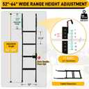 52"-64" Height Adjustable Bunk Bed Ladder, Foldable RV Bunk Ladder with 4 Wider Anti-Slip Steps, Bunk Bed Stairs Only for Dorm, Loft Bed, Camper, Trailer, Bunkhouse, Ladder for Bunk Bed Load 350 LBS