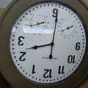 Presentime & Co. 20" Bradford Indoor/Outdoor Farmhouse Clock with Weather Station, Faux Barnwood Finish