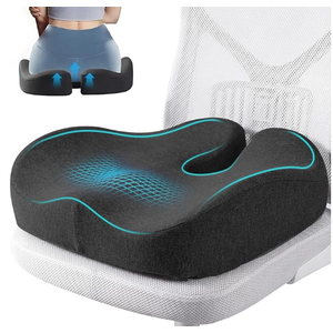 Comphekept Seat Cushions for Office Chairs & Hip Pain Relief, ExtraDense Coccyx Cushion with Sciatica Support, Ergonomic Design for Desk Chair, Car, Wheelchair, AllDay Comfort (Black)