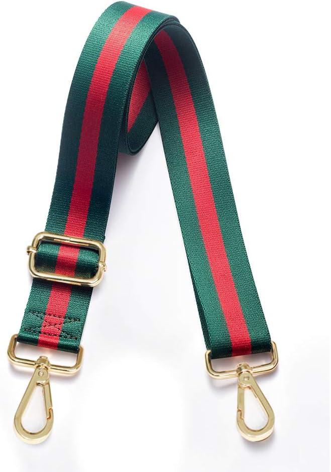 Kolti Purse Strap Replacement Crossbody Handbag Stripe Wide Adjustable (Gold Buckle-14)