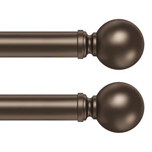 Hei!Dear 2 Pack Bronze Curtain Rods for window 20 to 40 Inches(1.67-3.33 Feet), Adjustable 5/8 inch, HeavyDuty Decorative Drapery Rods, Small Window Rods Set, Size: 18"-45",Bronze
