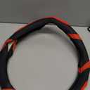 15 Inch Car Leather Steering Wheel Cover, Automotive Accessories Elastic Breathable Anti-Slip Soft Wheel Protector Fits Men and Women, Suitable for SUVs, Trucks, Vehicles and RVs (Red)