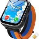 PTHTECHUS Smart Watch for Kids, 4G Smartwatch with Phone Call, SOS, Camera, Music Player, Learn Card, and Puzzle Games, Suitable for Boys and Girls Ages 4-12 Years Old Purple (Black (No GPS))