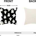 CXMEIFLY Halloween Decor Pillow Covers 18x18 Inch Set of 2 Black and White Ghost Boo Throw Pillows for Couch Happy Halloween Indoor Outdoor Farmhouse Decorative Cushion Case for Sofa Bed Decorations
