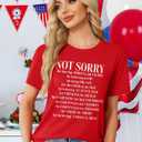 Not Sorry Shirts for Women American Flag T-Shirt 4th of July Outfits Patriotic Tshirt Fourth of July Short Sleeve Tee (Red, XL)