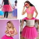 Tutu Costume Accessories, Adult Tutus for Women with Headband Accessories Halloween Party Costume Accessories Set (Pink)