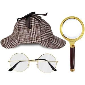 HOVEOX Detective Costume Accessory Set - Hat, Dress Up Costume, Prop for Halloween
