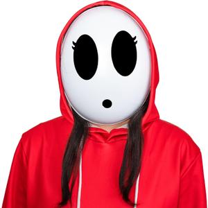 Shy Guy Mask for Halloween Men's Cosplay Costume White Game Mask Halloween Masquerade Props for Kids