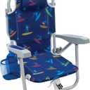 Rio Beach Kid's 5-Position Lay Flat Backpack Folding Beach Chair, Surf Power Surfer (Multi Color)