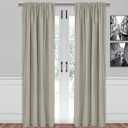 SUN+BLK Bradley Total Blackout Curtain Textured Thermal Insulated 1 Panel with Rod Pocket, Khaki, 52x84, Wide Width