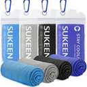 Sukeen 4Pack Cooling Towel (40"x12") for Neck and Face, Soft & Breathable Chilly Sports Towel, Quick-Drying Sweat Absorbing Cooling Neck Wraps with Cooling Tech. for Yoga, Sport, Running, Workout
