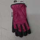 MUD Everyday Women's Synthetic Leather Palm with Silicone Dotted Grip Garden Gloves (Medium/Large, Purple)