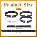 4 PCS No Buckle Stretch Belts for Men and Women Adjustable Buckle Free Elastic Kids Belt for Aldult Toddler boys Girls, Size 30