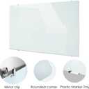 DEVELOP Large Magnetic Glass Dry Erase White Board, 60 x 36 Inch (150 x 90 cm), Frameless Glass Whiteboard on wall, Frosted White Surface, Including 4 Markers, 2 Magnets, 1 Eraser
