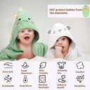 12 PCS Baby Bath Towels Set for Infants Toddlers, 4 PCS Animal Hooded Baby Towels & 8 PCS Washcloths Set, Ultra Absorbent Cute Soft Newborn Bath Essentials Gifts for Boys & Girls